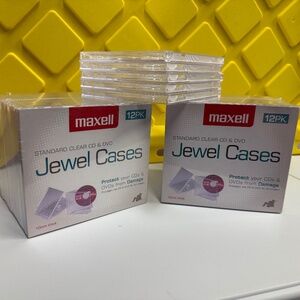 Maxell CD-360 Replacement CD/DVD Jewel Boxes Plastic (Clear) (29 Total)